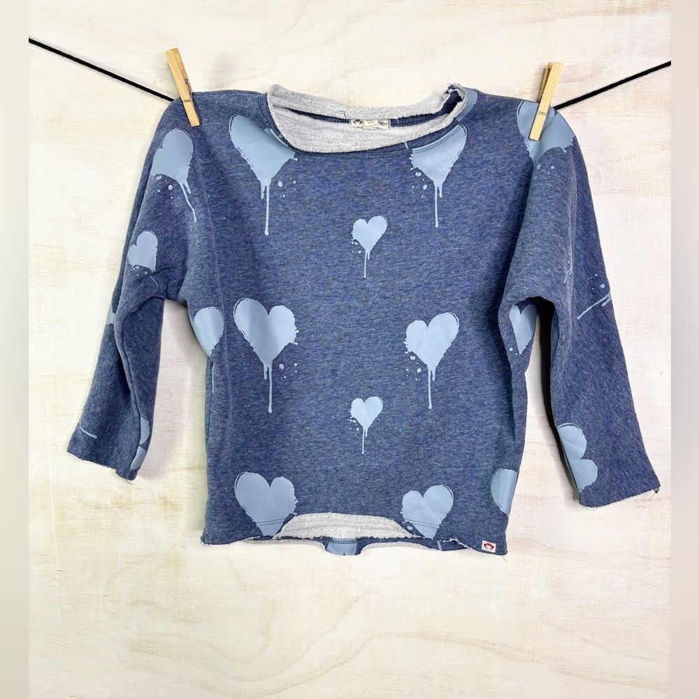 Appaman Blue Heart Print Kids Sweatshirt